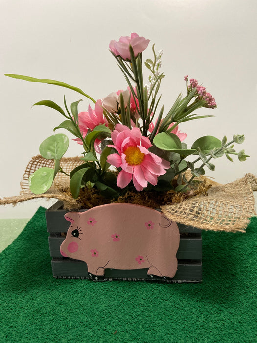 Cute Pink Pig Planter by Nan - All Planters are hand painted and originals!