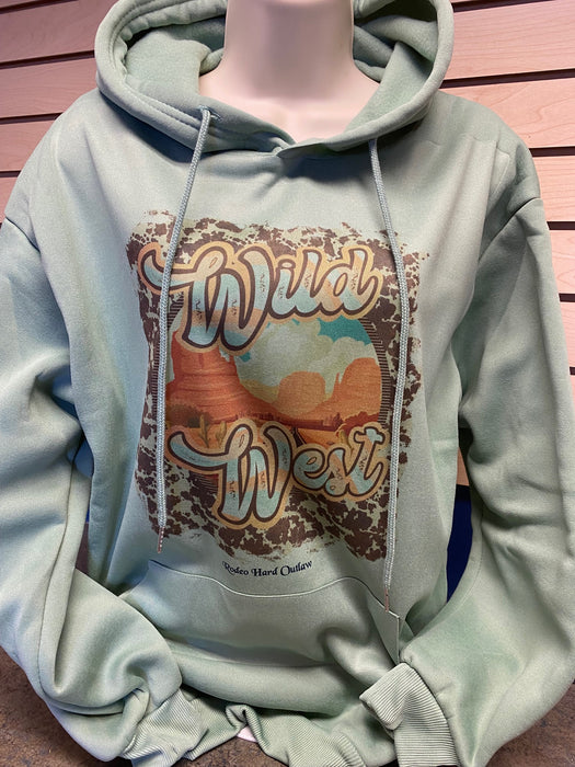 Wild West Solid Thermal Lined Drawstring Hoodie