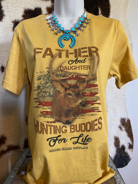 Father & Daughter Hunting Buddies Ladies l Unisex Jersey Short Sleeve Tee