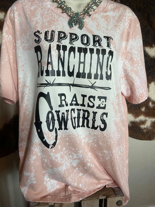 Support Ranchin Raise a Cowgirl l Graphic Tee l Unisex Jersey Short Sleeve Tee